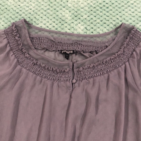 Express Gray Ruffle Blouse! - Picture 3 of 6
